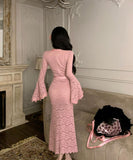 【3色】ロングドレス レース キャバドレス 谷間見せ セクシー 気質 エレガント 指名 XH2-ZED888568XH238A