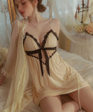 【2点セット】パジャマ カワセクシー ルームウェア レース リボン ロマンティック風XH8-GR3262