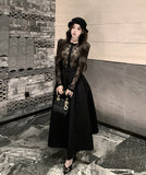 【2点セット】ロングドレスレースエレガントAラインセレブ風大人可愛い着痩せ気質XH2-XKD-D342-904-Nov22