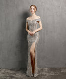 【7色】ロングドレス 高品質 キラキラ ナイトドレス 宴会 美足効果 演奏会 XH2-YEY18355#