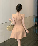 ミニドレス Aライン キャバドレス 大人可愛い セクシー 宴会 パーティードレス リボン 着痩せ 気質XH2-XKD-D200-8102-Jun7