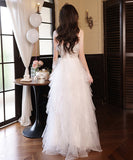 ロングドレス ベアトップふわふわ 刺繍 カラードレス 高級感 ウェディングドレス 宴会 演奏会　XH2-MBYD-ltao731899852919