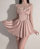 【black&pink＆green】パジャマ ルームウェア セクシー レース 肌見せ カワセクシー XH8-MSL237