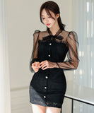 minidress キャバドレス 総レース セクシー チュール セクシー エレガント XH2-ZED882739BH506