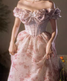 手作り バースデーロングドレス 宴会 パーティー オフショルダー 演奏会 刺繍 高級感 エレガント XH2-MBYD-ltao845146245543