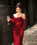 ロングドレス キラキラ キャバドレス ナイトクラブ パーティー セクシー 誕生日 パーティー XH2-CD4-530-91790650