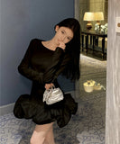 【2色】minidress キャバドレス チューリップスカート長袖着痩せ気質パーティーXH2-XKD-D342-868-Oct13