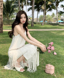 サンドレス 海辺 旅行 着瘦せ 大人可愛い お洒落 XH2-QJ1182