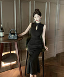 【2色】ロングドレス エレガント マーメイドドレス セクシー 宴会 XH2-DD6182