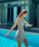 水着 ビキニ モノキニ かわいい ワンピース 体型カバー 温泉 SNS話題 XH7-FH-IO