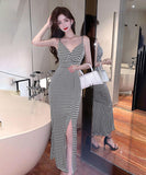 ロングドレス キャバドレス 千鳥格子 エレガント スリット 気質 chic おしゃれ XH2-ZED883938KKC111