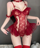 【5色】セクシーランジェリー セクシー下着 ベビードール キャミソール ルームウェア レース 透け感 魅惑 XH8-GR2390