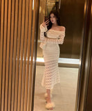 ロングドレス オフショルダー セクシー マーメイドドレス 同伴 エレガント 韓国っぽ カワセクシー XH2-CD7-238-85220690