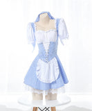 【 コスプレ3点セット]】フリル ギンガム チェック プチプラ メイドXH2-FSM004