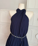 ミニドレス エレガント 高級感 通勤 大人可愛い ホルターネック セクシー 同伴 着痩せ 気質 XH2-MXX6332#