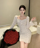 ミニドレス カワセクシー キャバドレス エレガント レース 気質 XH2-DD5869