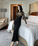 手作り ロングドレス 高品質 レース チュール フリル セクシー エレガント マーメイド XH2-JY20709