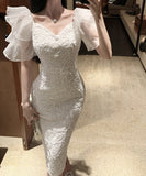 膝丈ドレス キャバドレス 刺繡 レース 小顔効果 Party エレガント 気質 XH2-ZED885384DXH449