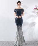 【6色】ロングドレス リボン パーティードレス オフショルダー お姫様 誕生日 演奏会 宴会 XH2-YEY1527#