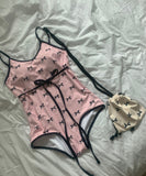 3色  ビキニ 温泉 セクシー モノキニ リボン 水着 かわいい温泉体型カバー XH7-YQ-HHB43XASNLL