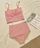 【2色】ビキニ 水着 フリル セクシー ガーリー チェック柄 フラワーん ビーチ 海 温泉 XH7-CF-qm9011