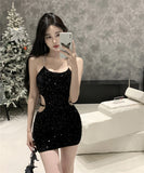 ミニドレス キャバドレス 透かし彫り キラキラ ナイトクラブ セクシー チェーン XH2-DD4828