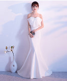 【6色】ロングドレス リボン パーティードレス オフショルダー お姫様 誕生日 演奏会 宴会 XH2-YEY1377#