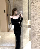 ロングドレス キャバドレス レース ベアトップ セクシー マーメイド 宴会 パーティー XH2-ZED886175DXH343A