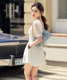 ミニドレス Aライン キャバドレス パフスリーブ レース 大人可愛い XH2-ZED889321GT350