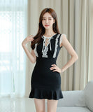 ミニドレス キャバドレス レース 大人可愛い フリル 気質 エレガント XH2-MLS271