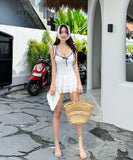 水着 モノキニ ビキニ ワンピース フリル レース 着痩せ 気質 温泉 ビーチ 海 露出控え カワセクシー XH7-CF-WX3130