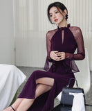 膝丈ドレスキャバドレスセクシーセレブ風通勤透明感エレガントXH2-ZED889687GT347