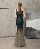 【5色】ロングドレス 高品質 キラキラ ナイトドレス 宴会 マーメイド 演奏会 XH2-YEY18079#