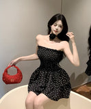 キャバドレス ミニドレス フリル 水玉模様 エレガント セクシー かわいい YH2-LE-n177