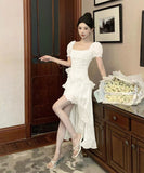 【2色】ミニドレス ロマンチック チュール パフ袖 おしゃれ 可愛い YH2-ZED885395DXH238B