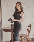 膝丈ドレス キャバドレス セクシー エレガント 気質 レース XH2-ZED889633BH538