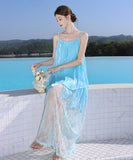 ロングドレス サンドレス キャミワンピ セクシー レース カワセクシー SNS話題 旅行 おしゃれ XH2-CD6-157-32140700