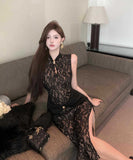 膝丈ドレスエレガントレースタイトドレス宴会パーティー通勤同伴XH2-DD4134