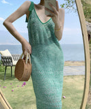 サンドレス 海辺 大人可愛い ニット green 夏新作 旅行 XH2-XHY913005
