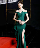 【5色】ロングドレス 高品質 ナイトドレス 宴会 オフショルダー 演奏会 XH2-YEY16655#