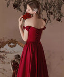 ロングドレス ベアトップ フラワー カラードレス 高級感 ウェディングドレス 宴会 演奏会　XH2-MBYD-6.1