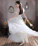 ロングドレス ナイトドレス パフスリーブ カラードレス 高級感 ウェディングドレス 宴会 演奏会 XH2-MBYD-3.22