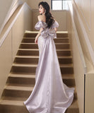 ロングドレス ナイトドレス マーメイドドレス 宴会 オフショルダー パフスリーブ エレガント 演奏会 誕生日 XH2-MBYDAL793027441419