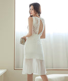 キャバドレス 膝丈ドレス エレガント 気質 同伴 チュール セクシー XH2-ZED88266A71