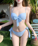 【4色】【3点セット】ビキニ 三角ビキニ セクシー 水着 モノキニ ホルターネック INS話題 ビーチ XH7-YQ-HH3A9AGRLL