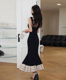 ロングドレス セクシー エレガント マーメイドドレス フリル 気質 通勤 XH2-ZED889709GT347