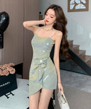 キャバドレス セクシー 非対称 chic 美足効果 ミニドレス XH2-DD4652