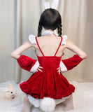 【7点セット】クリスマ 大人可愛い セクシー サンタ服 コスプレ レース リボン XH2-FMS-T026