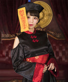 2色【3点セット】デザインキョンシー体型カバーフレアスカート個性キャラクター (ワンピース/帽子/お札) XH2-QN1794