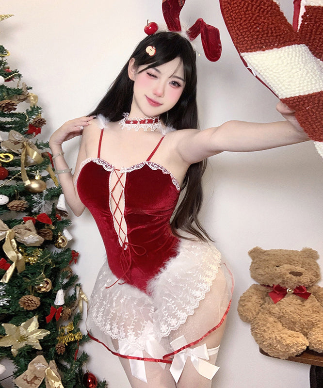 【3点セット】サンタ服 サンタバニーガール クリスマス カワセクシー ふわふわ XH2-DML11